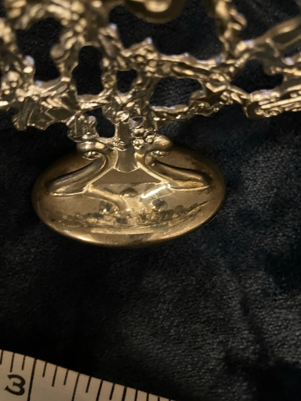 Silver Plated Christmas Tree Holiday Decor Standing with Velvet Base‎ 7”